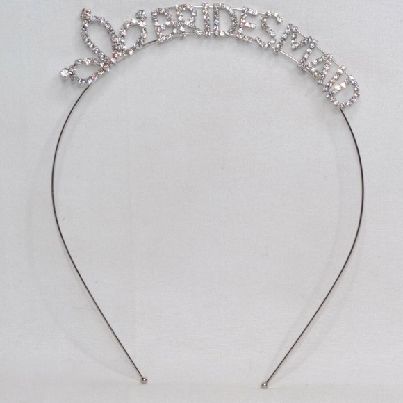 Bridesmaid Rhinestone Sparkly Headband Tiara Silver Tone - Picture 1 of 4